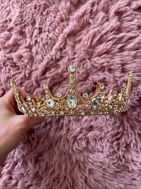 Gold Crystal Tiara Crown